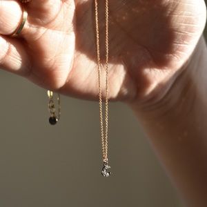 Diamond Set Moon Necklace